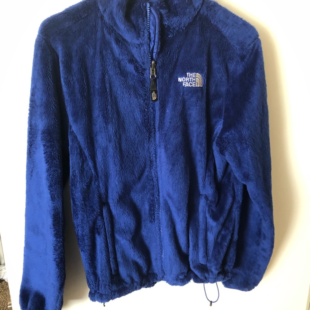 Blue fuzzy north face